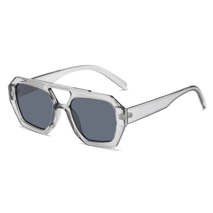 Men And Women Retro Personality Square Double Beam Sunglasses - Jatanele