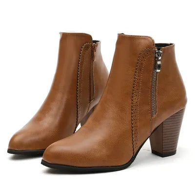 Vera Block Heel Boots Trendsi