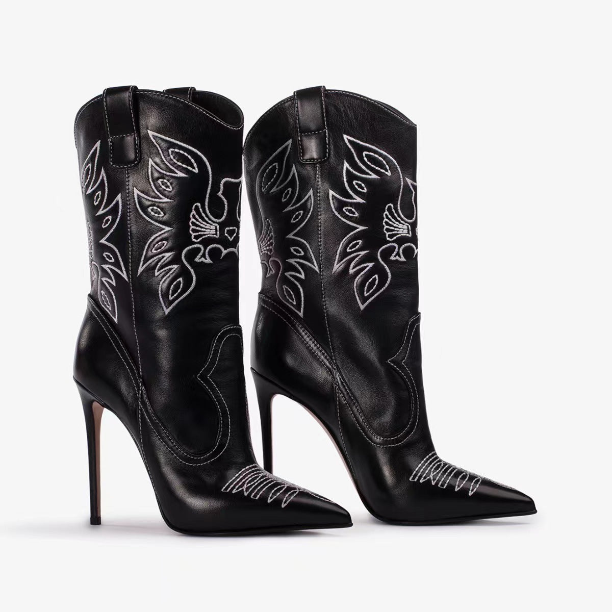 Western Denim Style High-Heeled Boots for Women - Jatanele