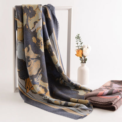 Verona Fringe Print Scarf Trendsi