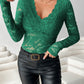 V-Neck Long Sleeve Lace Top - Jatanele