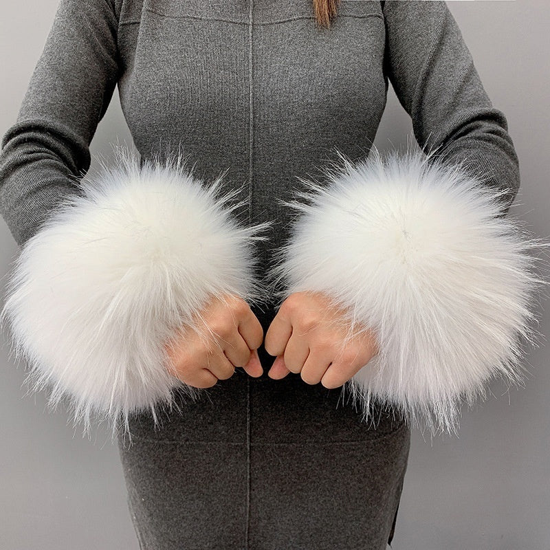 Faux Rabbit Fur Wristband Cuffs – Soft & Stylish Accessories - Jatanele