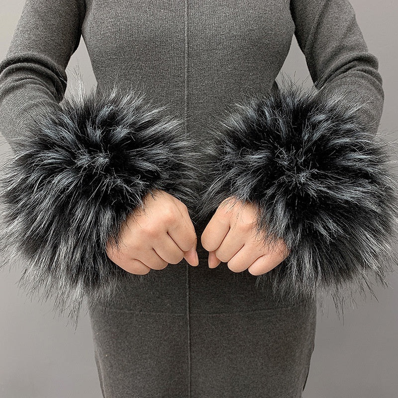 Faux Rabbit Fur Wristband Cuffs – Soft & Stylish Accessories - Jatanele