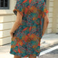 Printed Round Neck Short Sleeve Mini Dress - Jatanele
