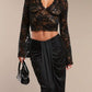 V-Neck Flare Sleeve Lace Top - Jatanele
