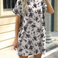 Printed Round Neck Short Sleeve Mini Dress - Jatanele