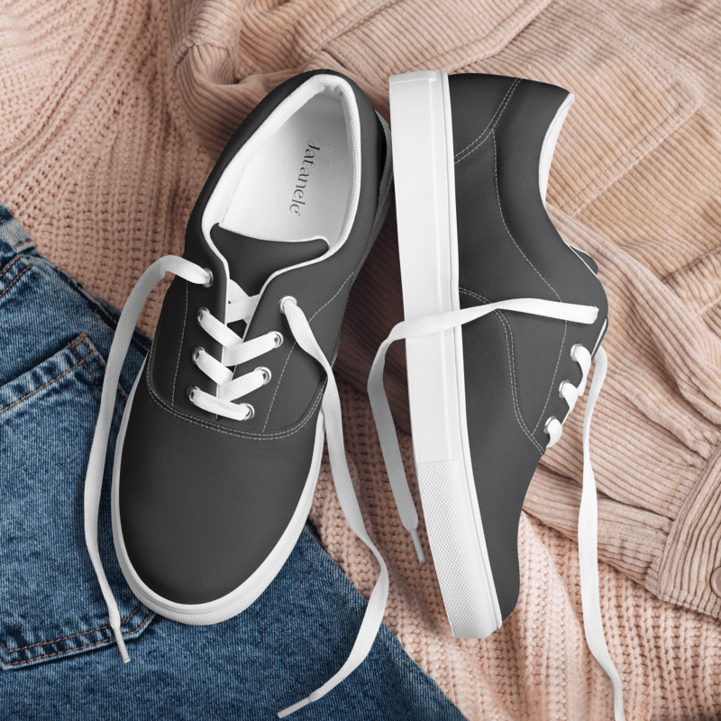 Men’s Dark Grey lace-up canvas shoes