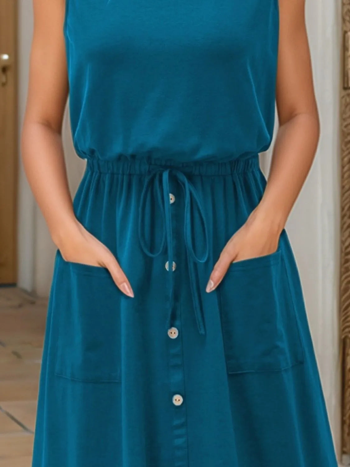 Full Size Round Neck Sleeveless Tank Dress Plus Size - Jatanele