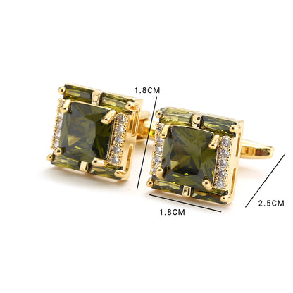 Square Diamond Men’s Zircon Crystal Cufflinks - Jatanele