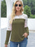 Waffle-Knit Lace Round Neck Long Sleeve T-Shirt - Jatanele