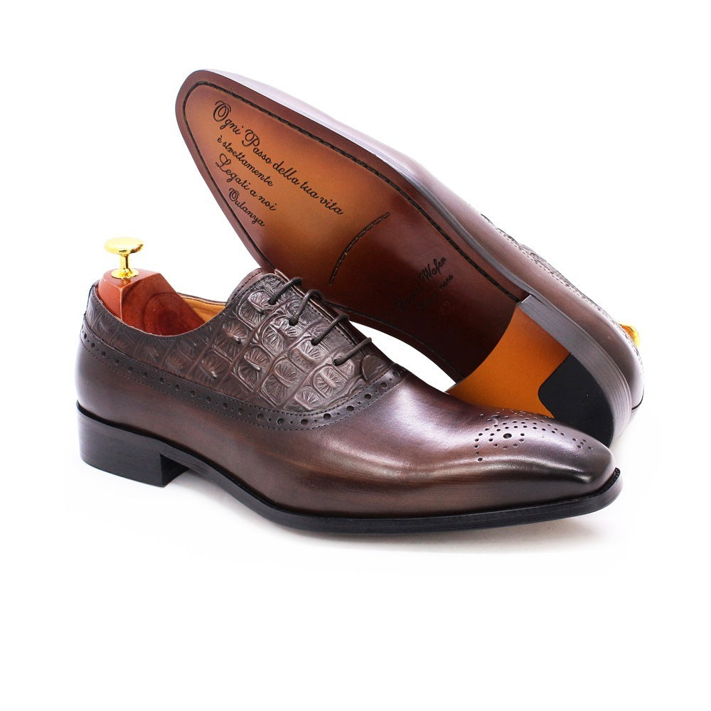 Men's Premium British Cowhide Lace-Up Oxford Shoes – Sophisticated Formal and Semi-Formal Footwear - Jatanele