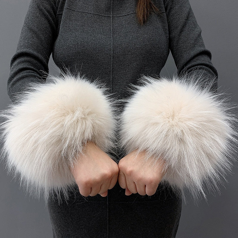 Faux Rabbit Fur Wristband Cuffs – Soft & Stylish Accessories - Jatanele