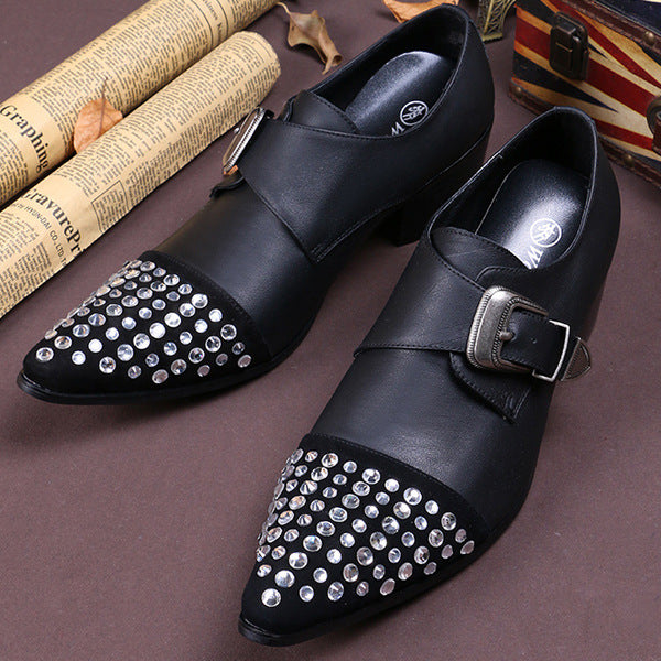 Men's Buckle Rhinestone Low-Top Dress Shoes - Elegant Formal Shoes - Jatanele