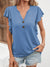 Full Size Ruffled Notched Cap Sleeve Blouse Plus Size - Jatanele