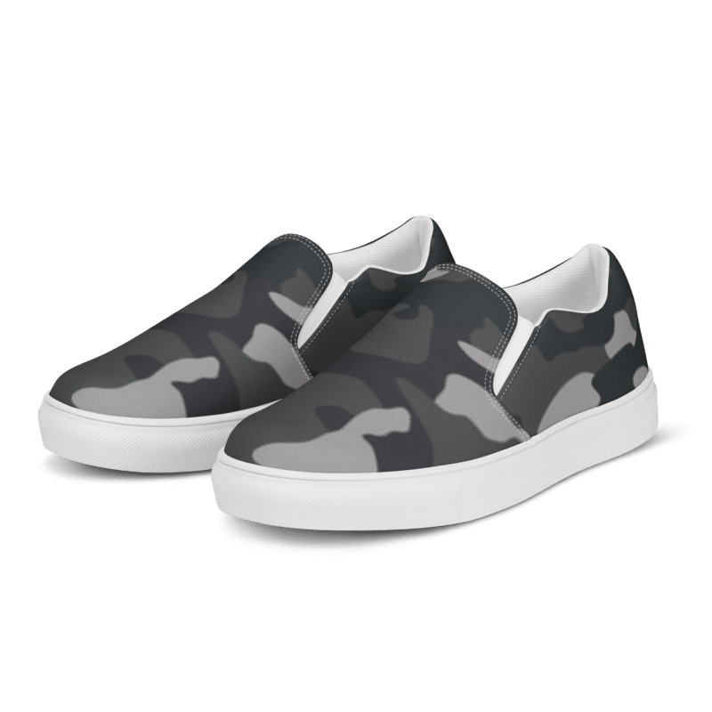 Men’s Grey Camouflage slip-on canvas shoes