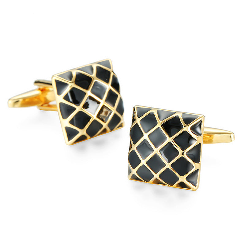 French Shirt Cufflinks Copper Material Gold - Jatanele