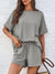 Round Neck Short Sleeve Top and Shorts Set - Jatanele