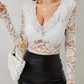 V-Neck Long Sleeve Lace Top - Jatanele