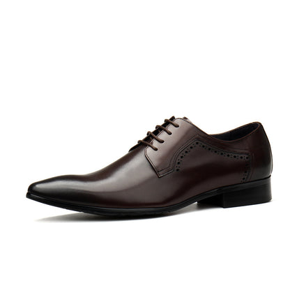 Men's Classic Formal Leather Lace-Up Shoes – Sophisticated and Durable Office & Event Wear - Jatanele