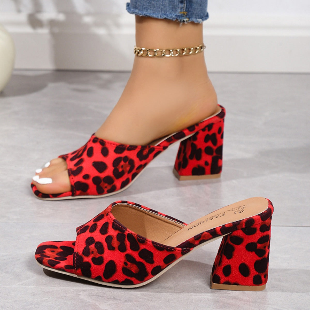 Savannah Suede Leopard Heels Trendsi