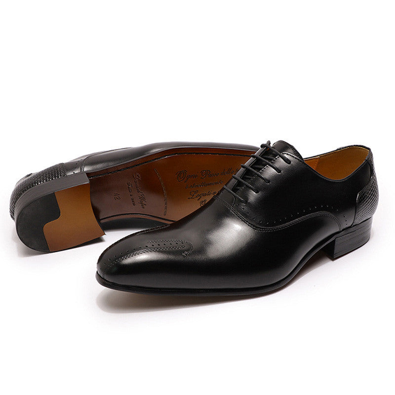 Business Leather Leather Lace Up Office Official Wedding Shoes - Jatanele