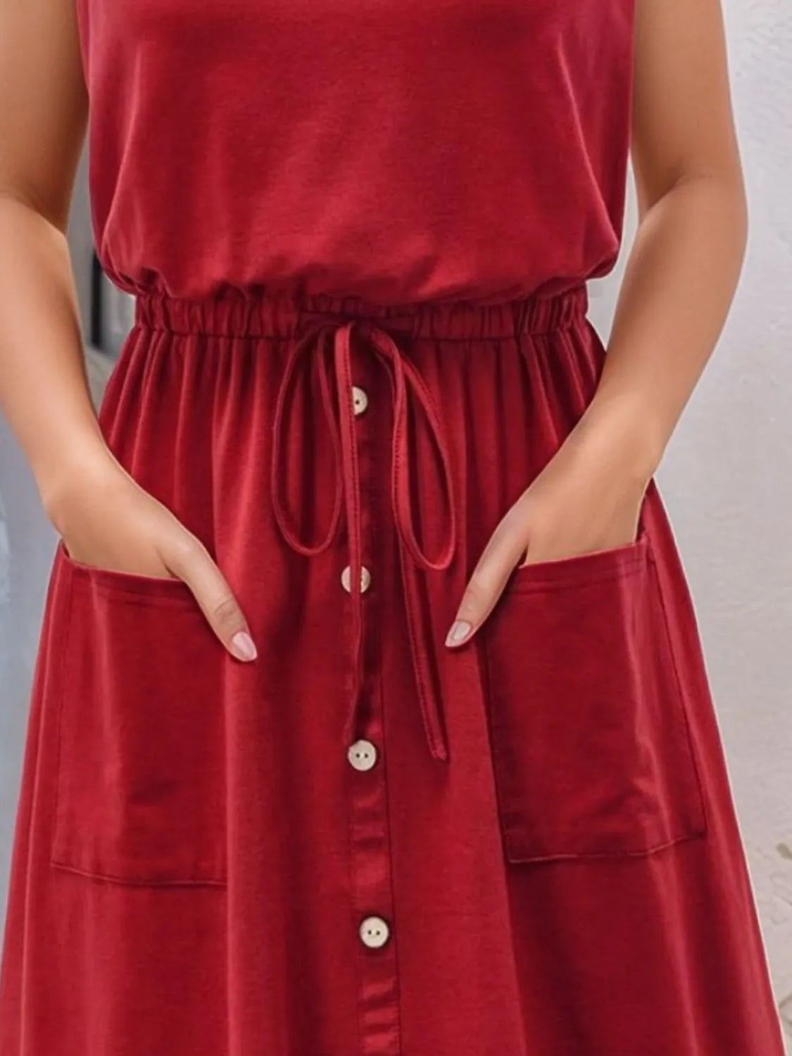 Full Size Round Neck Sleeveless Tank Dress Plus Size - Jatanele