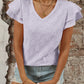 Eyelet V-Neck Ruffled Cap Sleeve Top - Jatanele