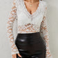 V-Neck Long Sleeve Lace Top - Jatanele