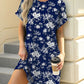 Printed Round Neck Short Sleeve Mini Dress - Jatanele