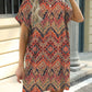 Printed Round Neck Short Sleeve Mini Dress - Jatanele