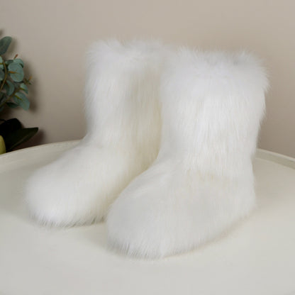 Flat Heel High-top Warm Mid-calf Snow Boots - Jatanele