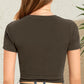 Round Neck Short Sleeve Crop T-Shirt - Jatanele