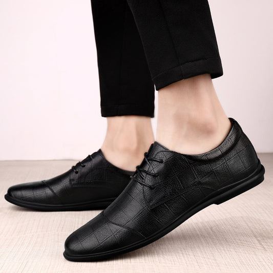 Men's Casual Lace-Up Genuine Cowhide Leather Shoes - Timeless Comfort - Jatanele