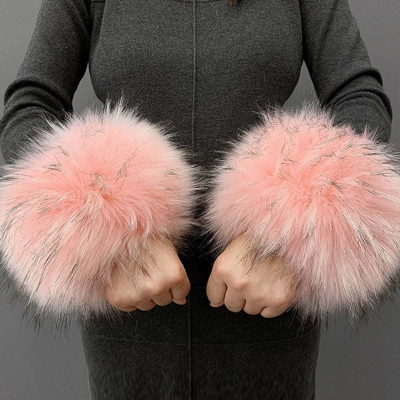 Faux Rabbit Fur Wristband Cuffs – Soft & Stylish Accessories - Jatanele