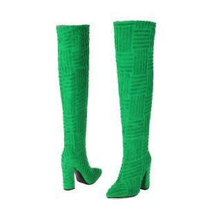 Plus-Size Sexy Pointed Toe Thermal Towel Boots - Jatanele