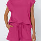 Round Neck Cap Sleeve Top and Shorts Set - Jatanele