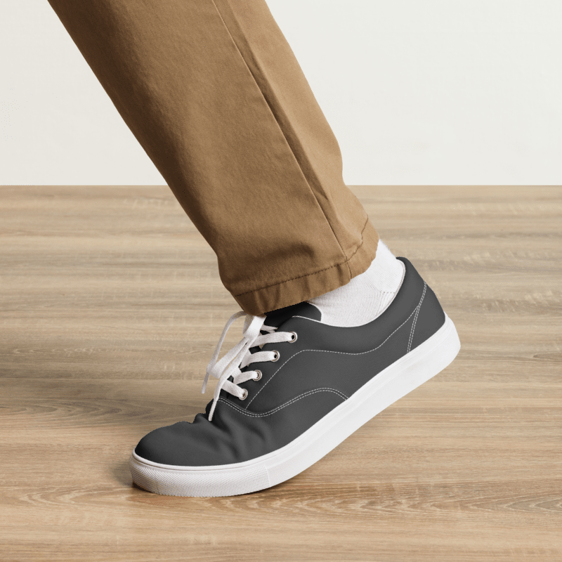 Men’s Dark Grey lace-up canvas shoes