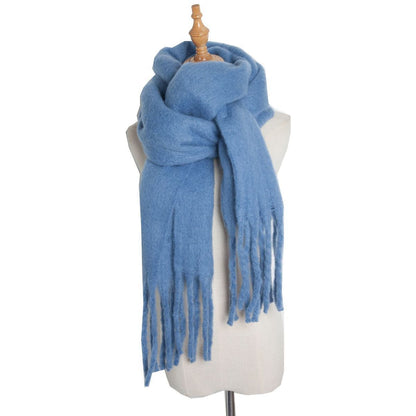 Plush Mohair Twist Braid Scarf - Cozy Winter Fashion - Jatanele