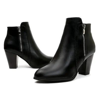 Vera Block Heel Boots Trendsi