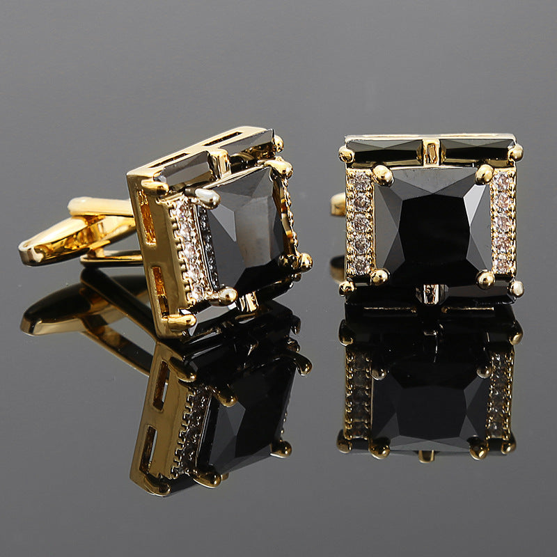 Square Diamond Men’s Zircon Crystal Cufflinks - Jatanele