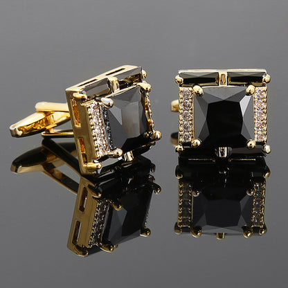 Square Diamond Men’s Zircon Crystal Cufflinks - Jatanele