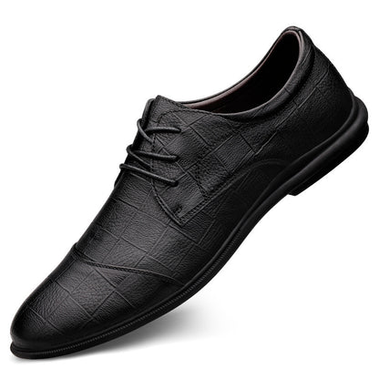 Men's Casual Lace-Up Genuine Cowhide Leather Shoes - Timeless Comfort - Jatanele