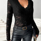 V-Neck Long Sleeve Lace Top - Jatanele